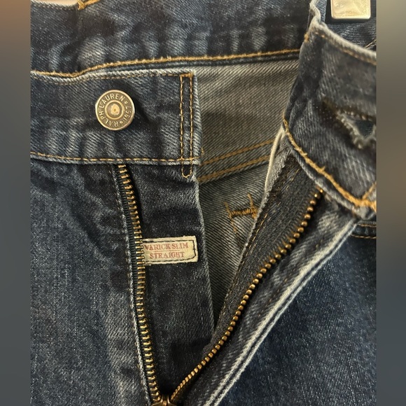 Polo Ralph Lauren Mens Jeans 34 Varick Slim Straight Dark Blue Denim Dungaree - Picture 5 of 10